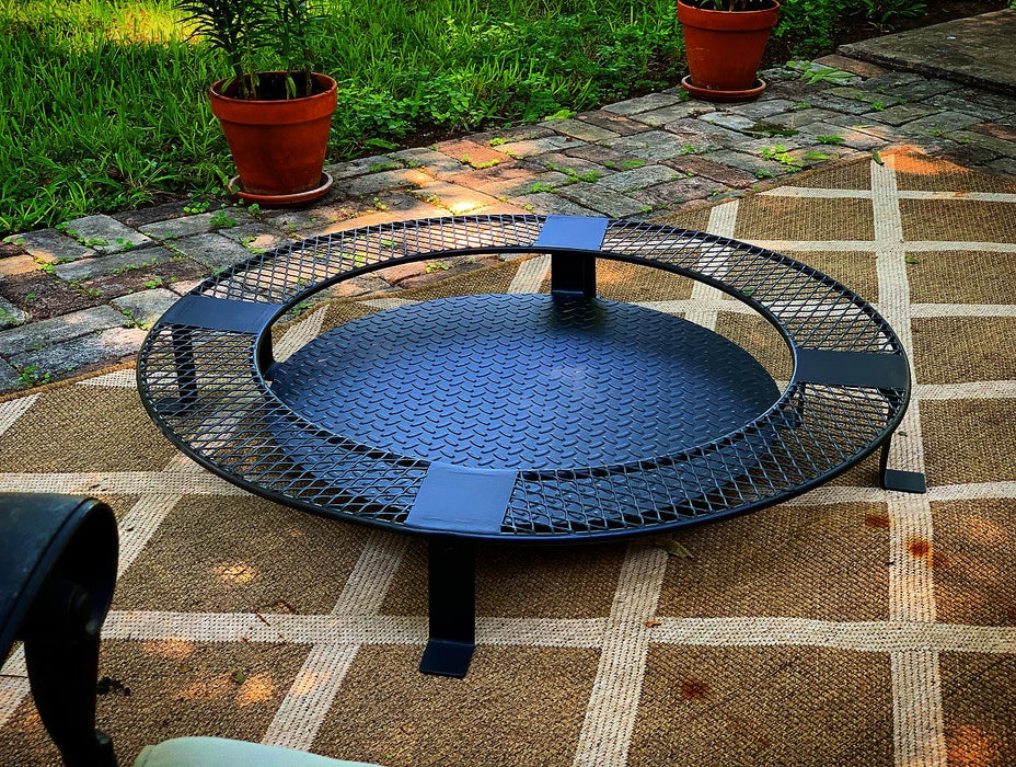 Fire Pit Base with Foot Rest - ROUND