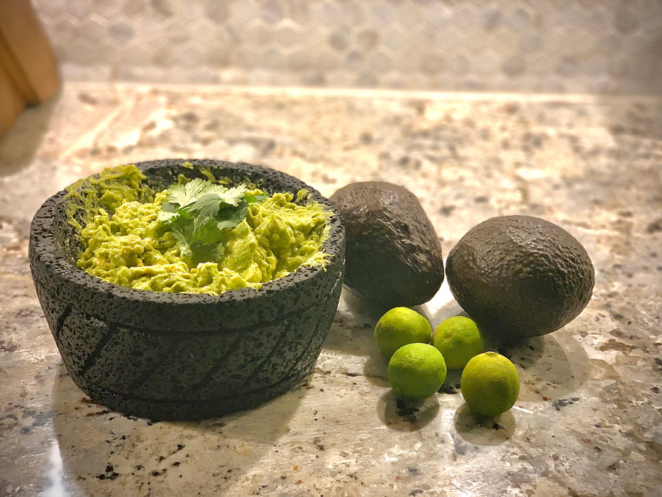 Authentic DELUXE Mexican Molcajete, 7" DIAMETER - FREE SHIPPING
