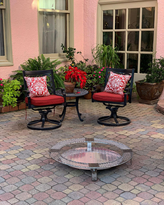 STAINLESS STEEL/ALUMINUM Fire Pit Base with Foot Rest