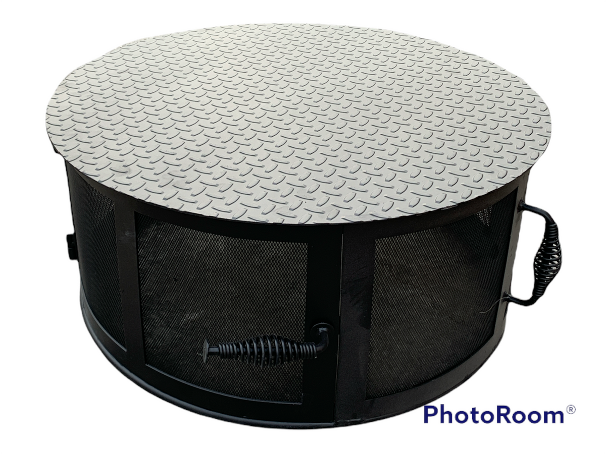 Amistad Fire Pit Spark Arrestor Heat Deflector SLST Amistad Grill Co.