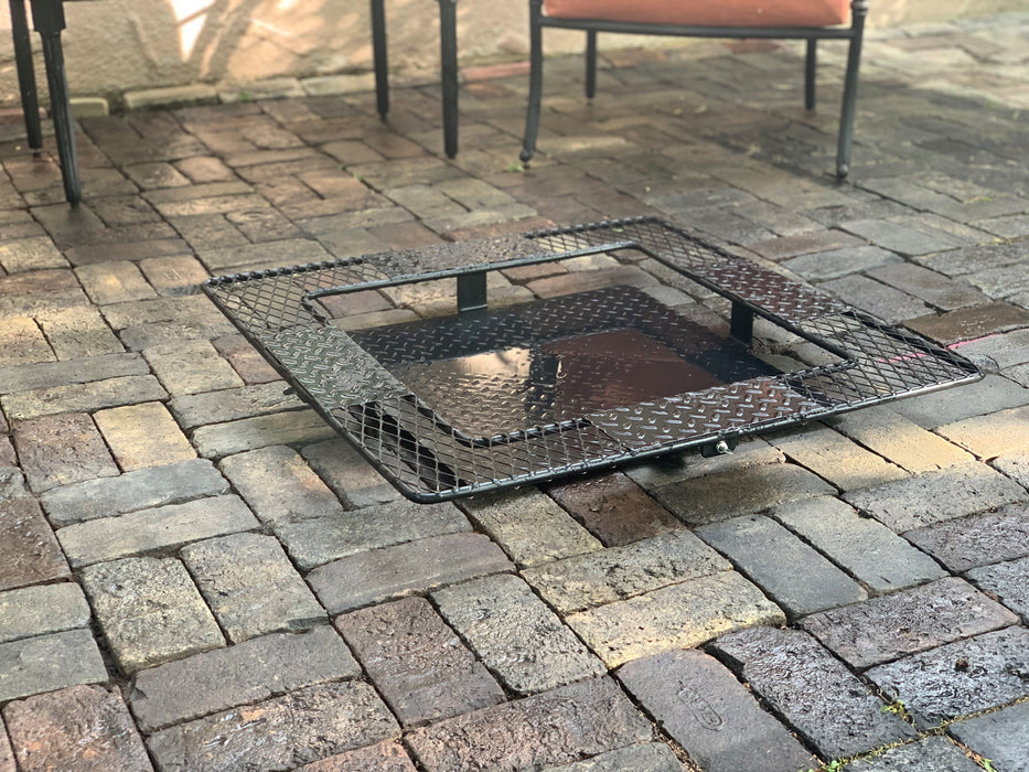 Fire Pit Base with Foot Rest - SQUARE