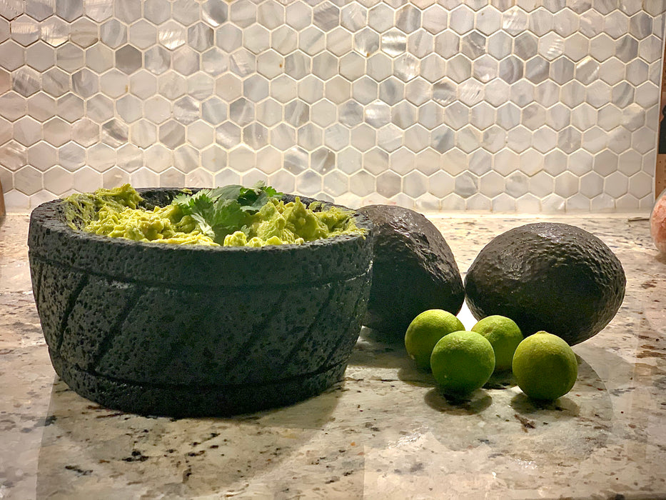 Authentic DELUXE Mexican Molcajete, 7" DIAMETER - FREE SHIPPING